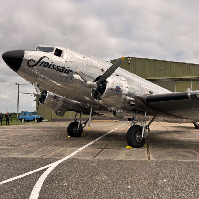 De Zwitserse Dakota kwam op bezoek bij Aviodrome